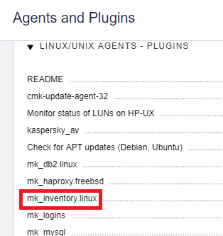 Agent plugin overview in Checkmk