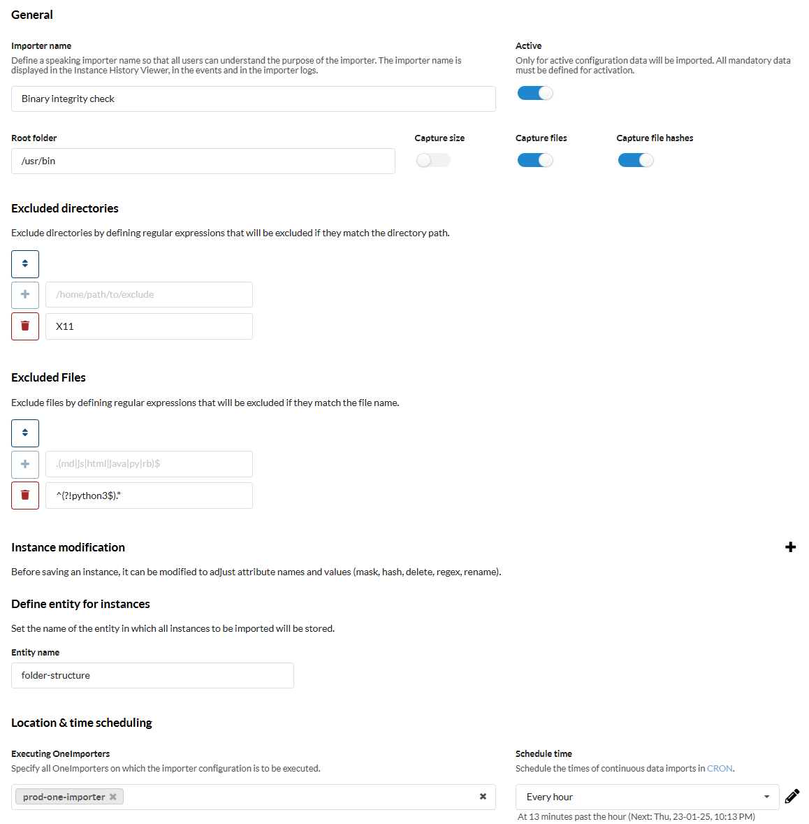 Versio.io folder structure importer configuration