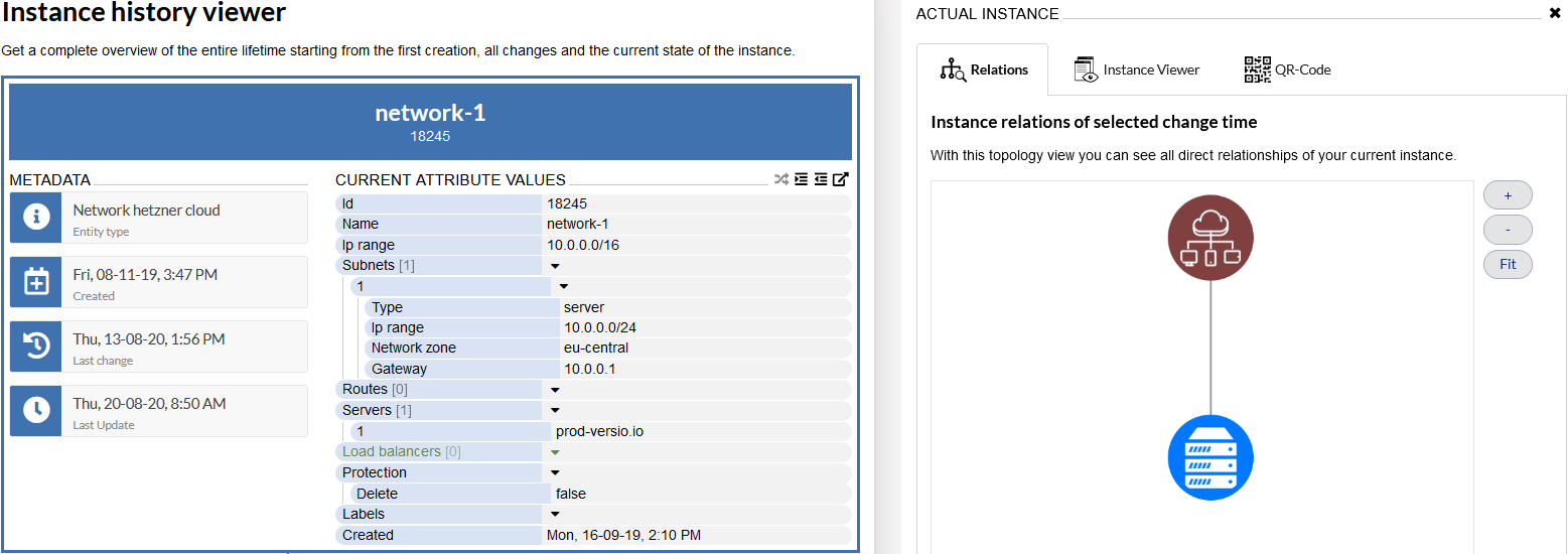 Versio.io Hetzner Cloud instance overview