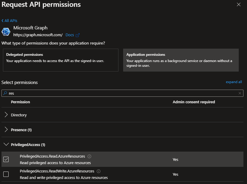Azure application configuration