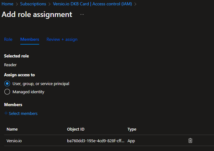 Azure subscription configuration