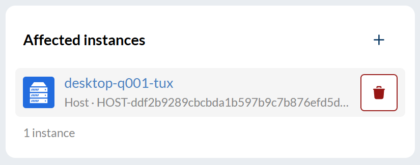 Ticket affected instances